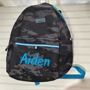 Fortnight Boys Blue Black Camo Backpack Embroidered Aiden School‎ Play Book Bag